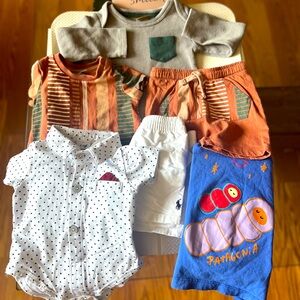 6 pc boys 6-12 month outfits/lot